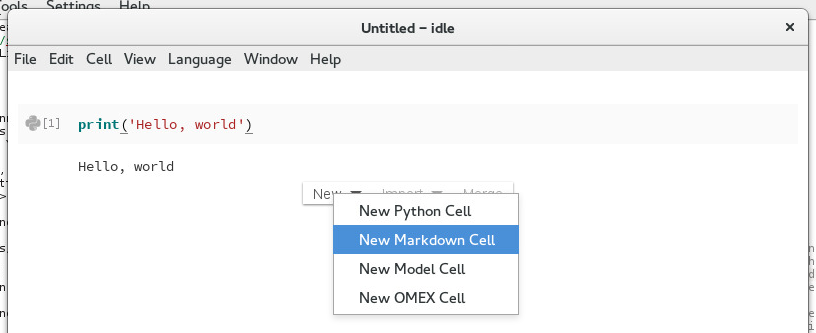 Creating a new Markdown cell