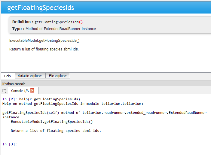 Pulling documentation in the Help window or through IPython console.